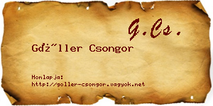 Göller Csongor névjegykártya